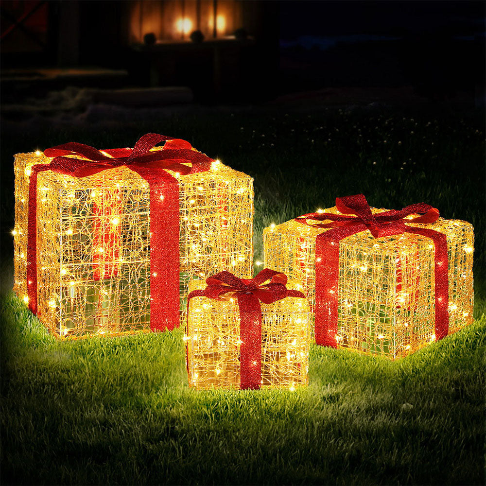 3 PCS Christmas Lights 240 LED Fairy Light Gift Box Decorations Jingle Jollys Occasions > Christmas > Christmas Wreaths & Garlands Woofy and Whiskers