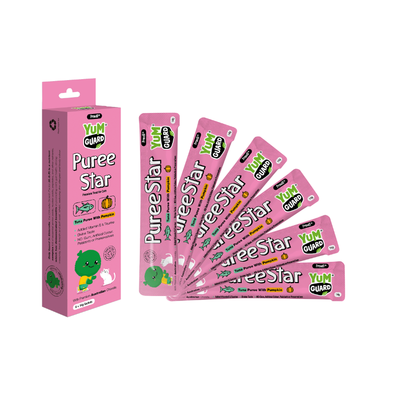 YUMGUARD YumGuard Puree Star Chicken with Cranberry & Blueberry Cat treats proudi Star Tuna with Pumpkin