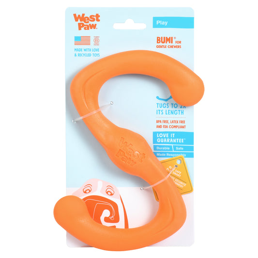 West Paw Bumi Tug & Fetch Zogoflex Dog Toy Dog toys West Paw Design Small Orange
