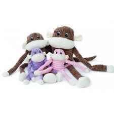 Zippy Paws Spencer the Crinkle Monkey Long Leg Plush Dog Toy - Purple Dog toys zippy paws