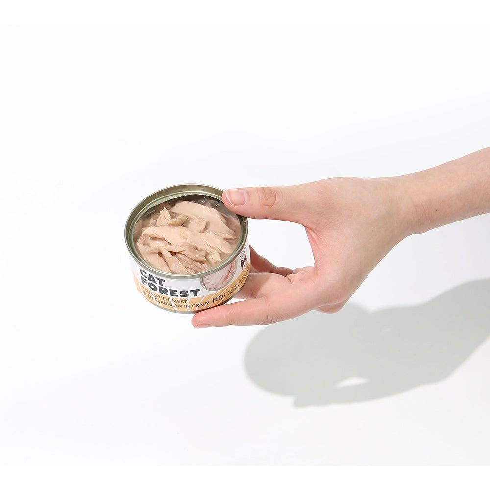 CAT FOREST Classic Tuna White Meat With Seabream In Gravy Cat Canned Food 85G X 24 Pet Care > Pet Food Cat Forest