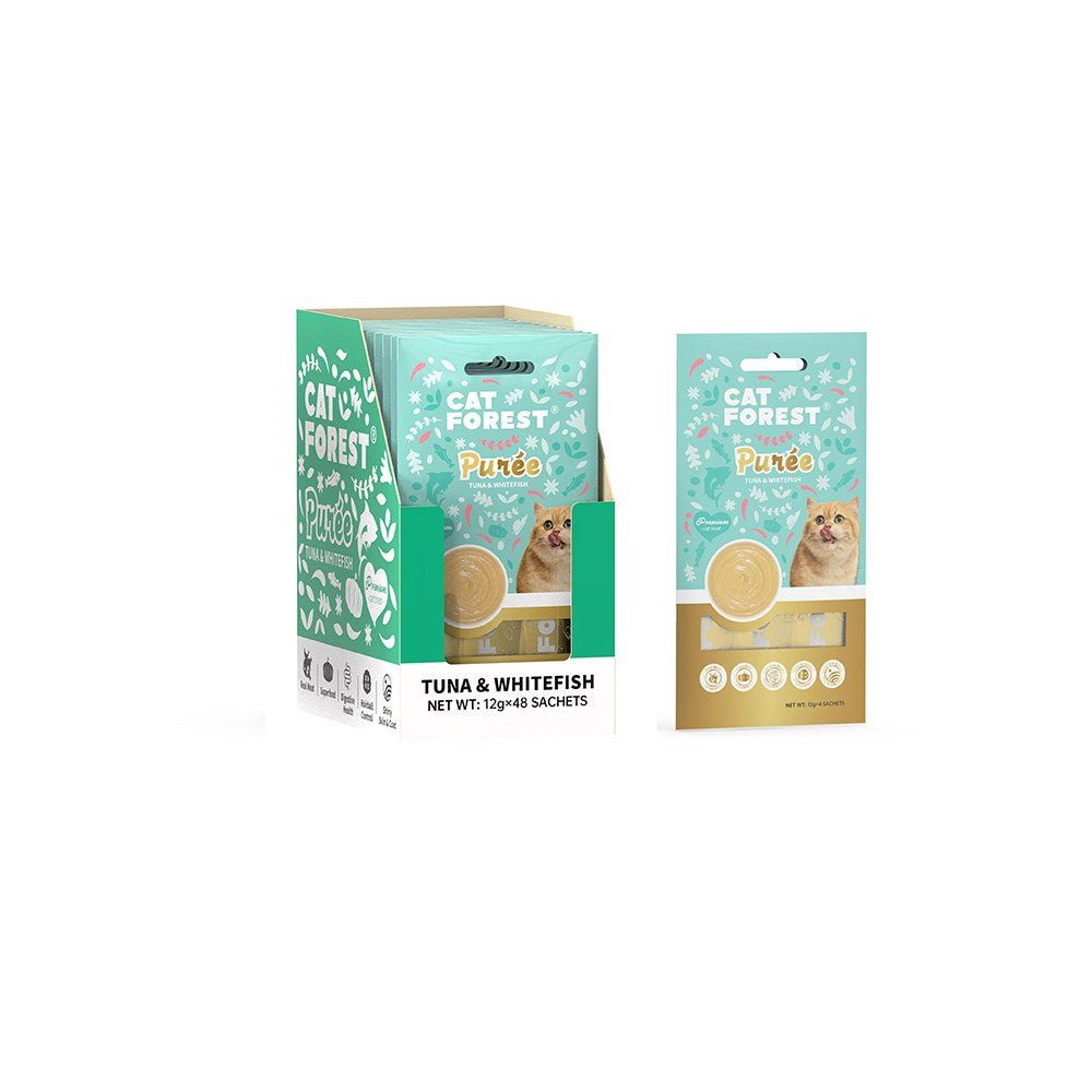 CAT FOREST Puree Chicken With Salmon Cat Treats 12g x 48 Cat treats Cat Forest Whitefish
