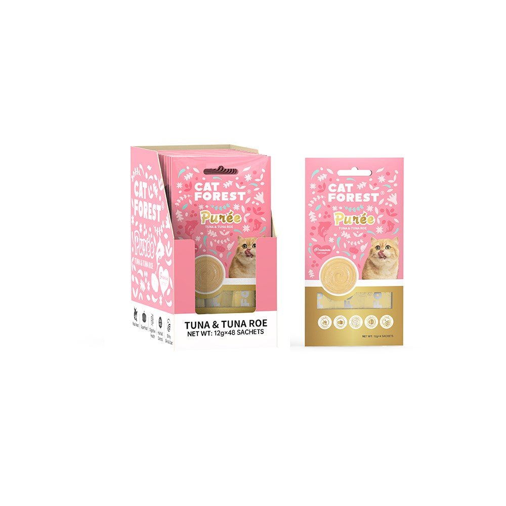 CAT FOREST Puree Chicken With Salmon Cat Treats 12g x 48 Cat treats Cat Forest Strimp