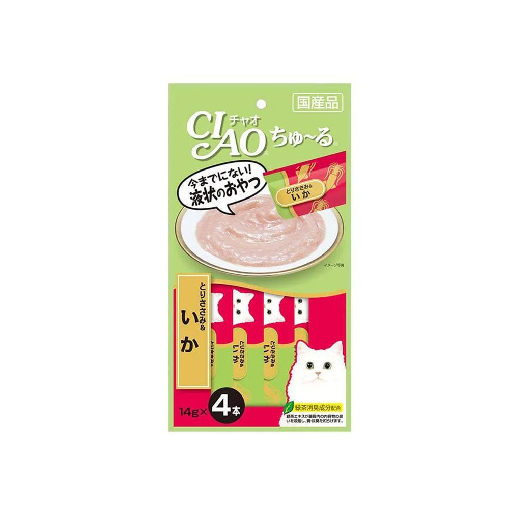 CIAO Churu Puree Cat Wet Treat -Tuna (Skipjack)- 14G X 4 SC-72 X6 Pet Care > Pet Food CIAO Chicken Fillet Squid