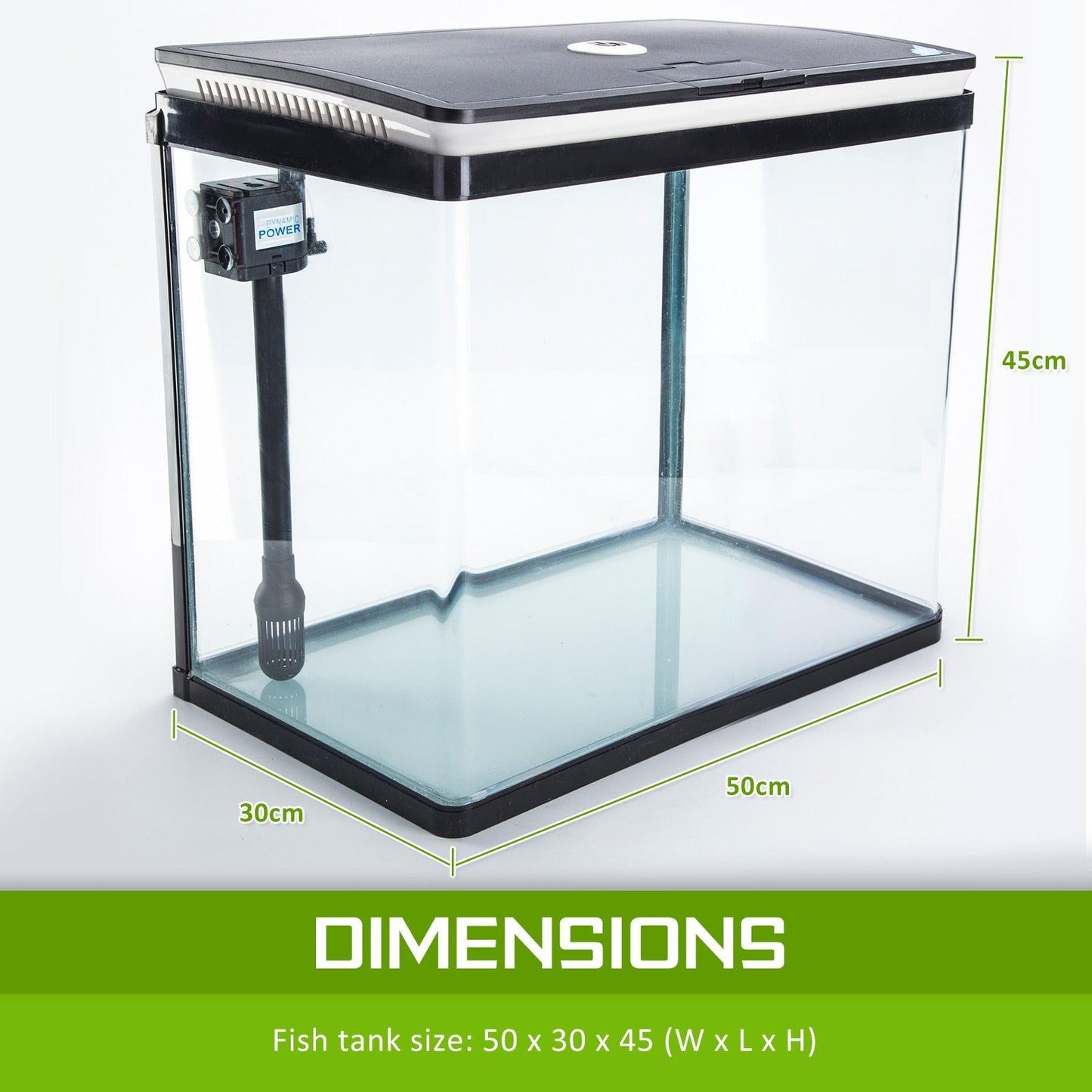 Dynamic Power Aquarium Fish Tank 52L Curved Glass RGB LED Pet Care > Aquarium Dynamic Power