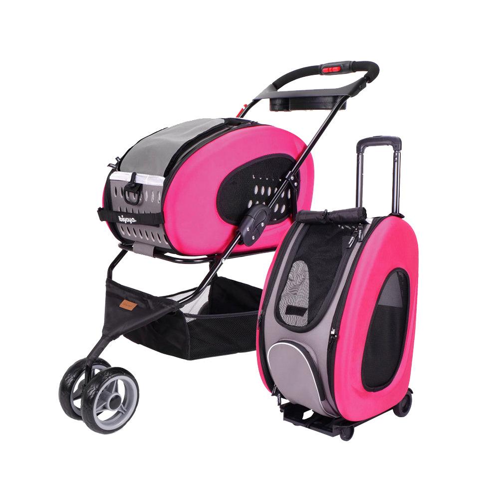 Ibiyaya 5-1 Combo Eva Pet Carrier/Pram/Stroller Chocolate. Stroller & Carrier Ibiyaya Hot Pink