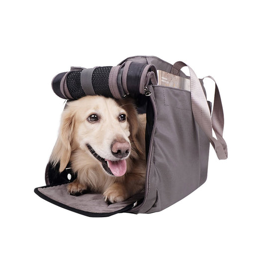 Ibiyaya Canvas Pet Carrier Tote for Cats & Dogs - Grey Pet Care > Dog Supplies > Dog Carriers & Crates Ibiyaya