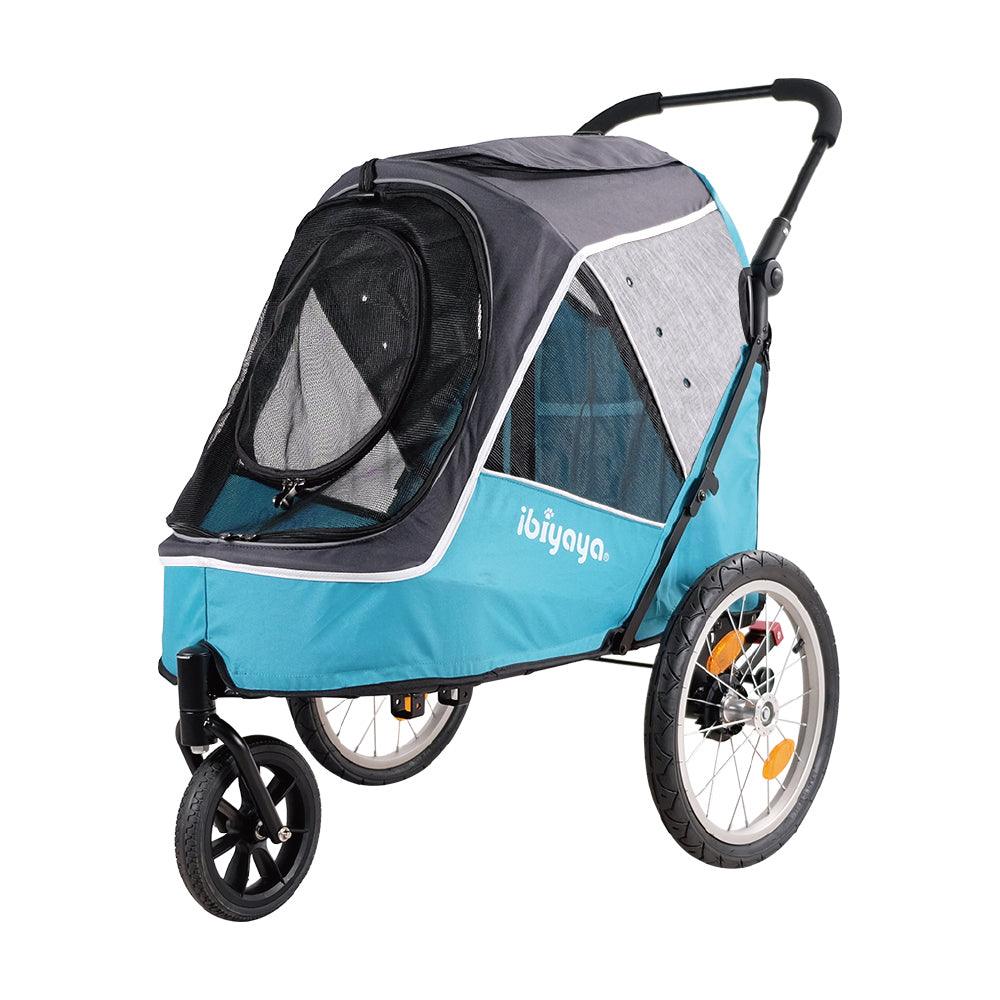 Ibiyaya Happy Pet Trailer / Jogger with Bicycle Attachment 2.0 - Blue Stroller Ibiyaya Blue