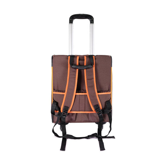 Ibiyaya New Liso Backpack Parallel Transport Pet Trolley- Orange/Brown Pet Carrier Ibiyaya