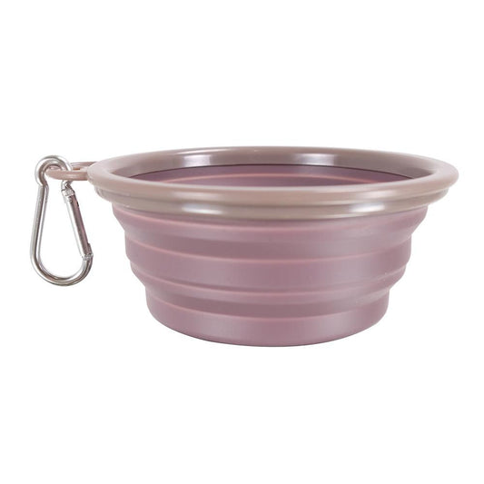 Ibiyaya Quick Bite Collapsible Travel Pet Bowl €- Pink travel water bowl Ibiyaya Mauve