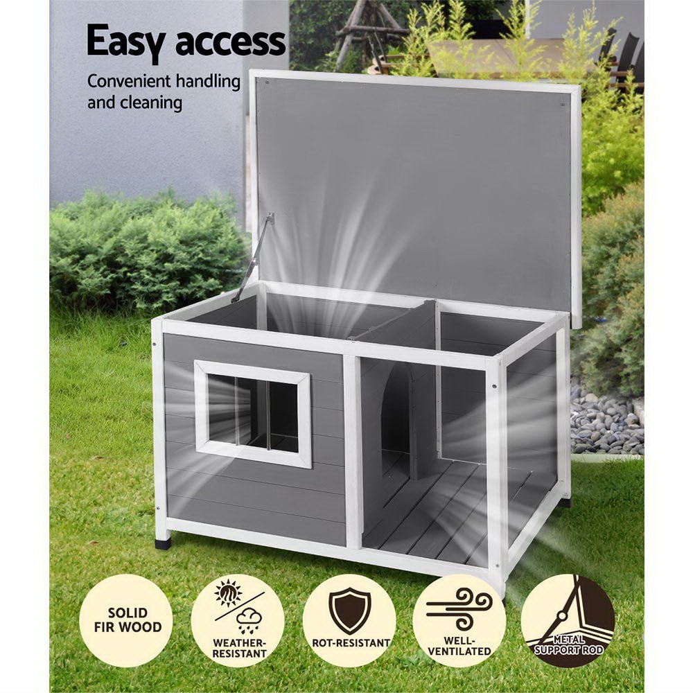 i.Pet Dog Kennel House Large Wooden Outdoor Pet Kennels Indoor Puppy Cabin Log Pet Care > Dog Supplies > Dog Kennels ipet