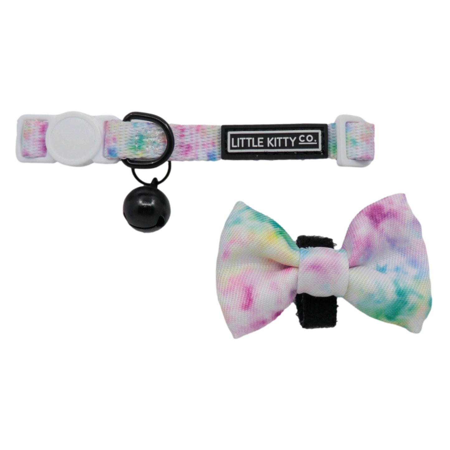 Cat Collar & Bow Tie: Cotton Candy cat collar & Bow Tie Little Kitty Co