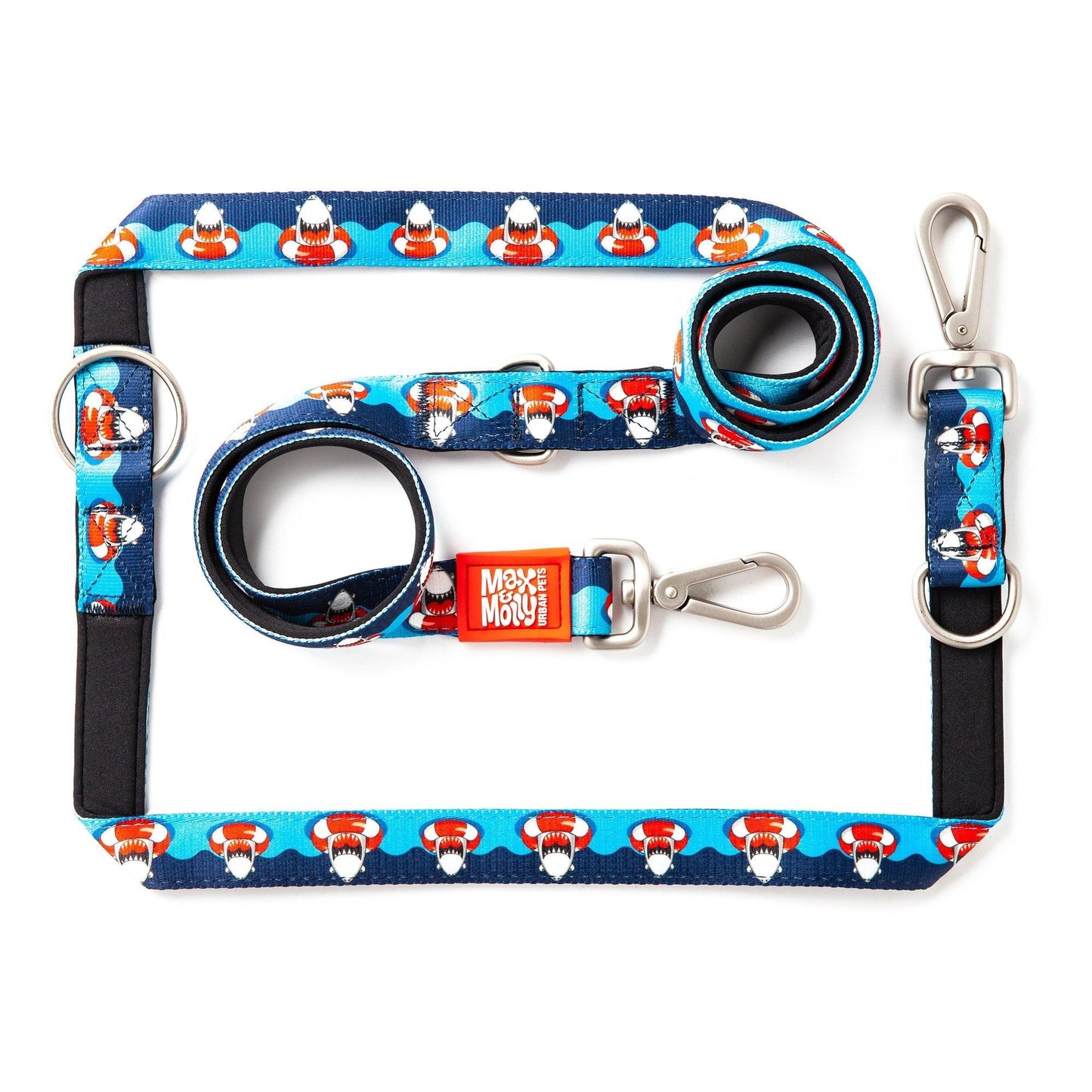 Max and Molly Dog Lead - Large Size - Various Designs - Woofy and Whiskers-Polyester-Quick drying neoprene- Heavy Duty Lobster claw metal clip- Pet Care > Dog Supplies Max & Molly Urban Pets