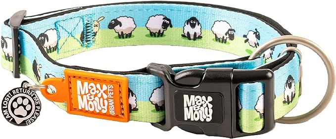 Max & Molly Smart ID Dog Collar - Various Designs Dog Collar Max & Molly Urban Pets Small Black sheep