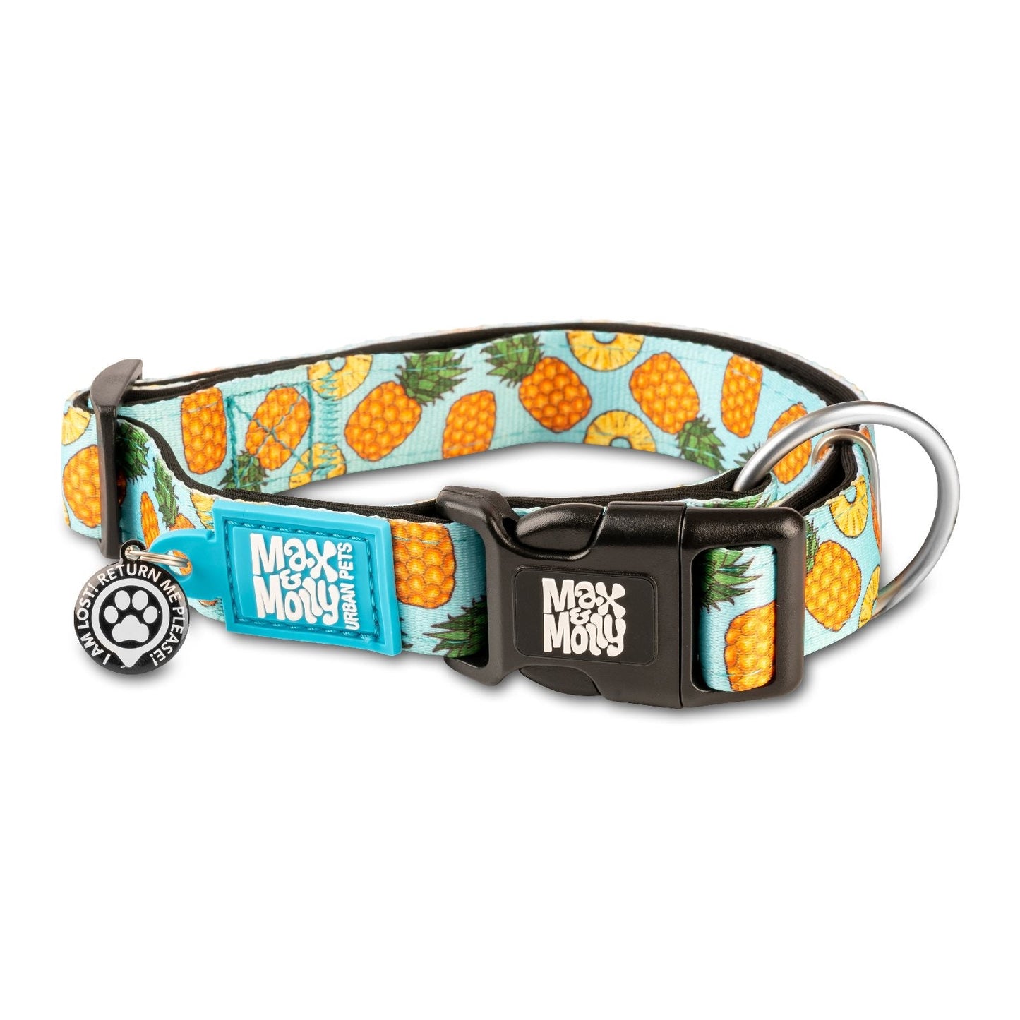 Max & Molly Smart ID Dog Collar - Various Designs Dog Collar Max & Molly Urban Pets Medium Sweet Pineapple