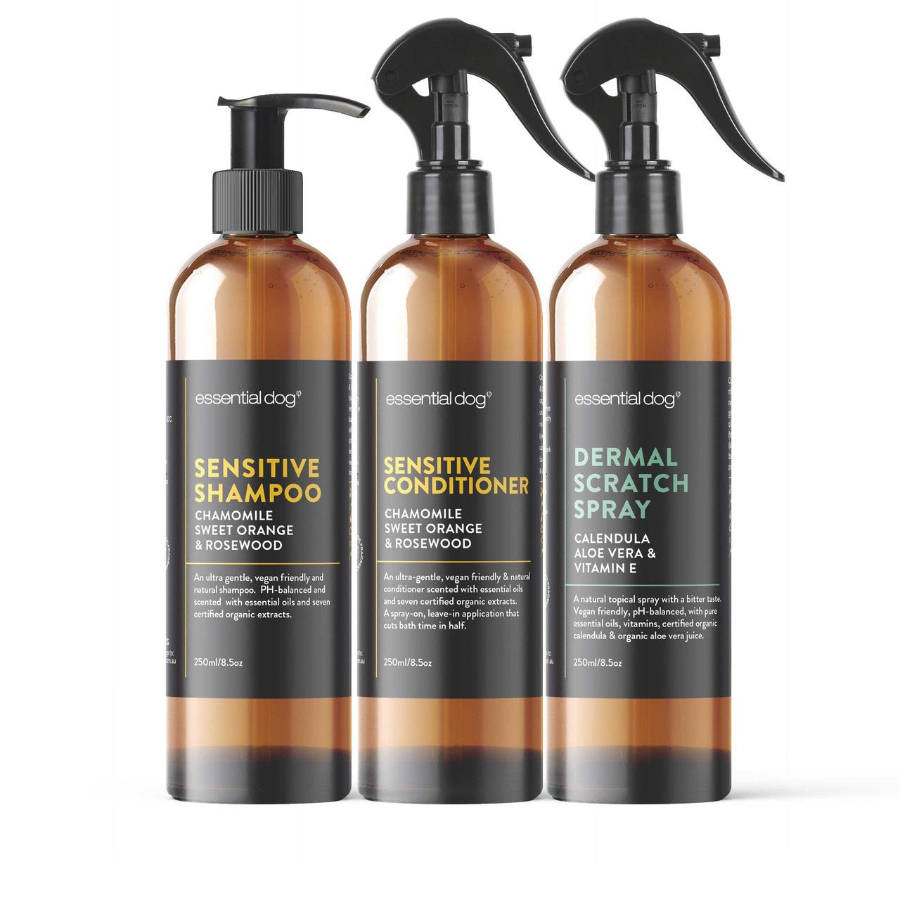Natural Sensitive Dog Shampoo (Chamomile, Sweet Orange & Rosewood) Pet Care > Cleaning & Maintenance > Pet Grooming Supplies Essential Dog Shampoo Conditioner & Dermal Itch Spray Sensitive Dog