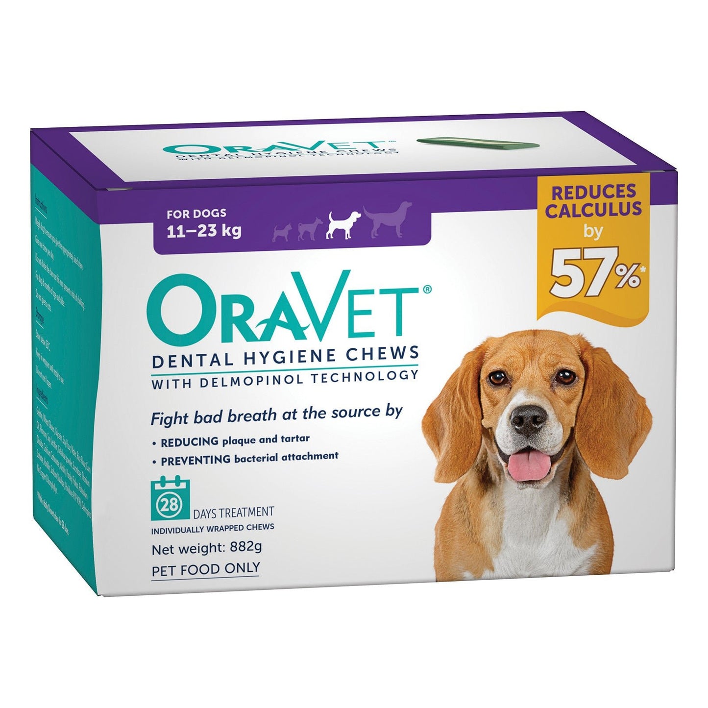 Oravet Plaque & Tartar Control Chews for Extra Small Dogs up to 4.5kg - 28-pack Pet oral care supplies Oravet Dogs 11KG to 23KG-28 PACK