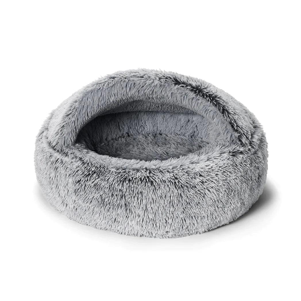 Snooza – Calming Hoodie Cuddler – Silver Fox pet bed Snooza