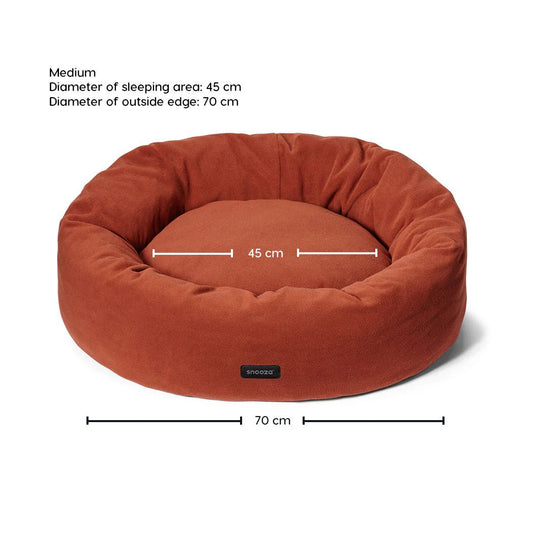Snooza – Self-Warming Polar Fleece Cuddler – Rust pet bed Snooza