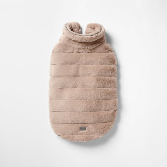 Snooza Wear – Cut Fur Fabric Coat – Taupe Dog Apparel Snooza