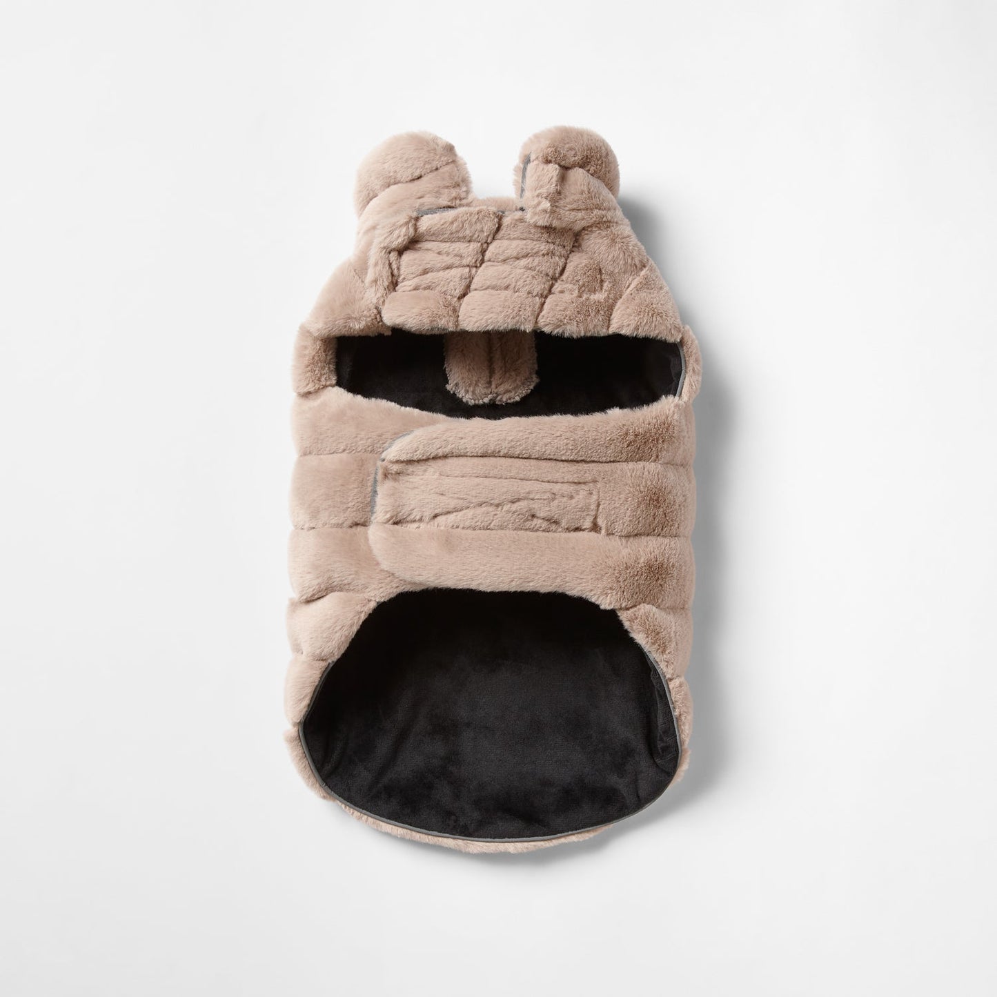 Snooza Wear – Cut Fur Fabric Coat – Taupe Dog Apparel Snooza