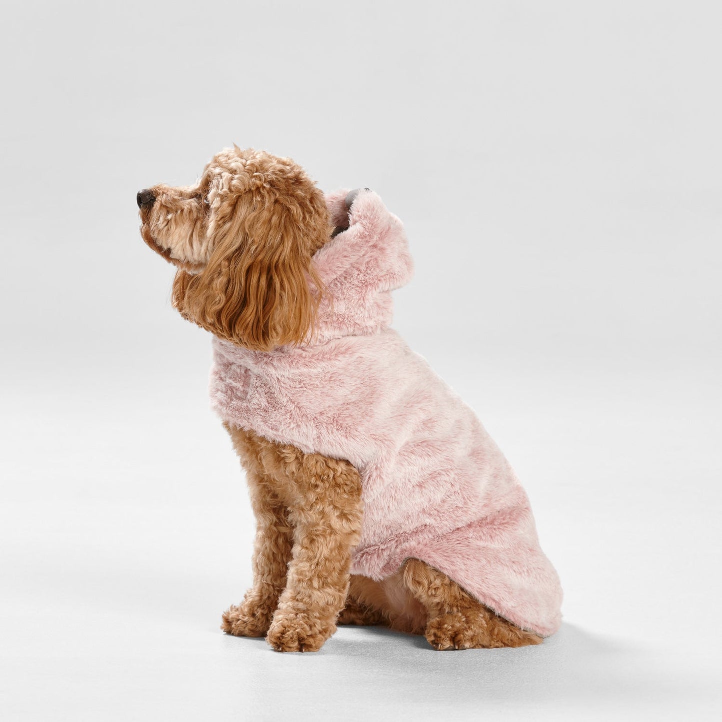 Snooza Wear – Faux Fur Hooded Coat – Pink Dog Apparel Snooza Large