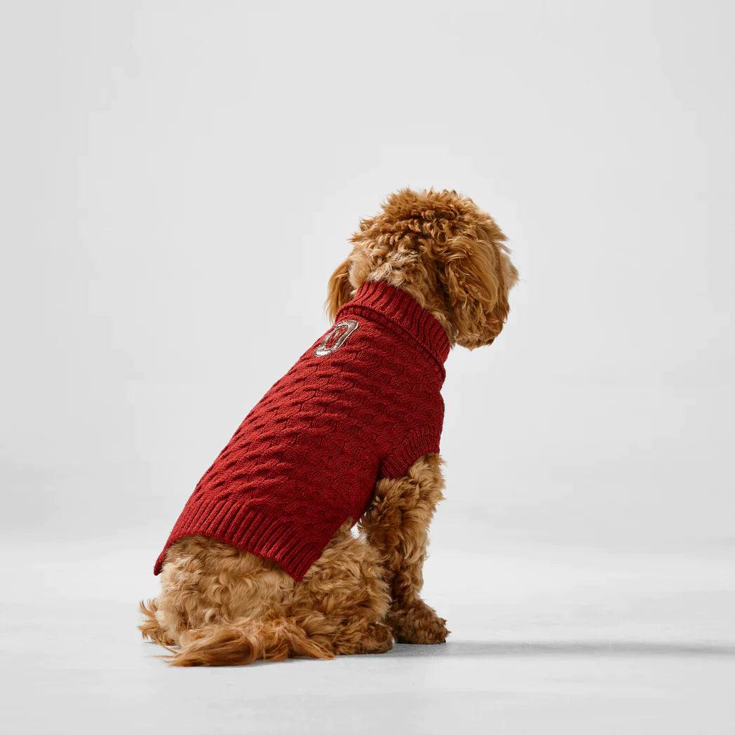 Snooza Wear – RPET Knit Polo – Red-Large-Warm-Eco Friendly Dog Apparel Snooza