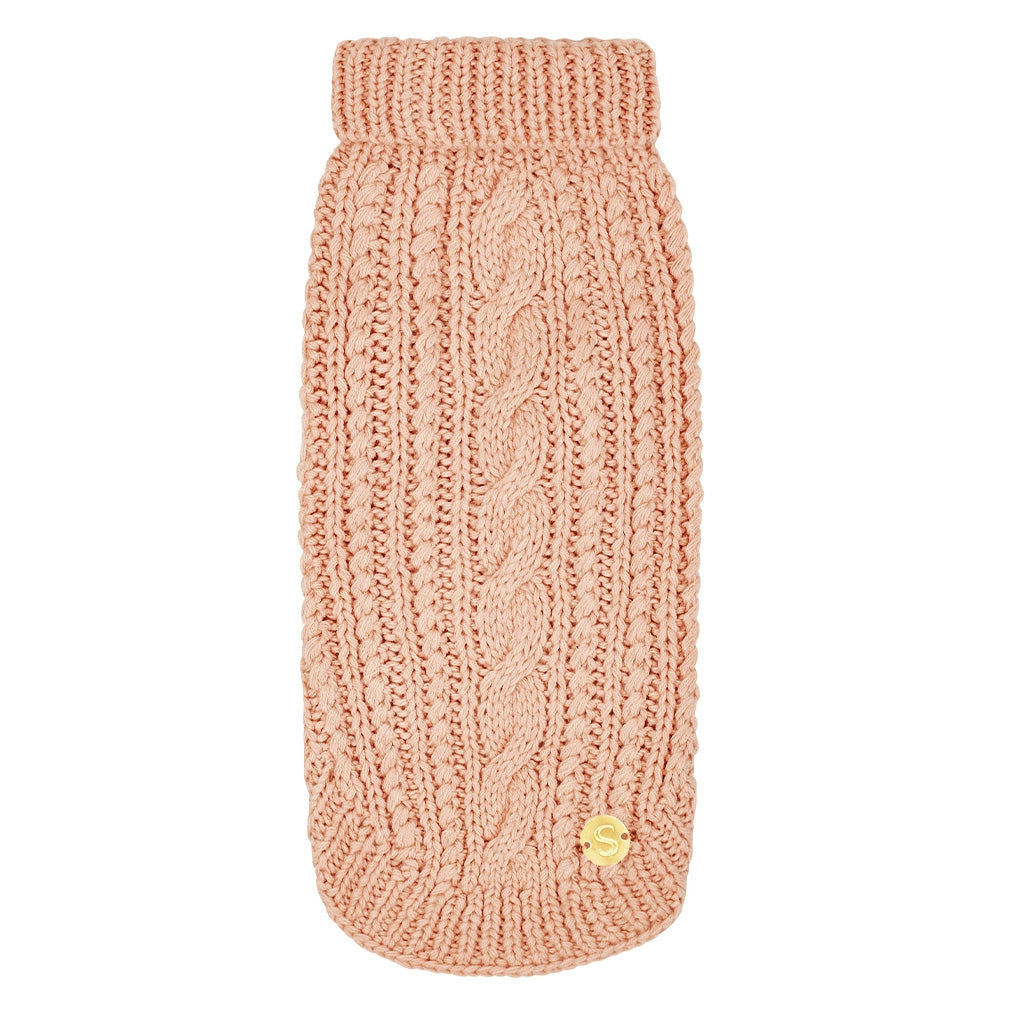 Merino 100% Woolen Dog Jumper Bobble Knit Dog Sweater - Caramel Merino Blend 100% woolen dog Jumper Sebastian Says