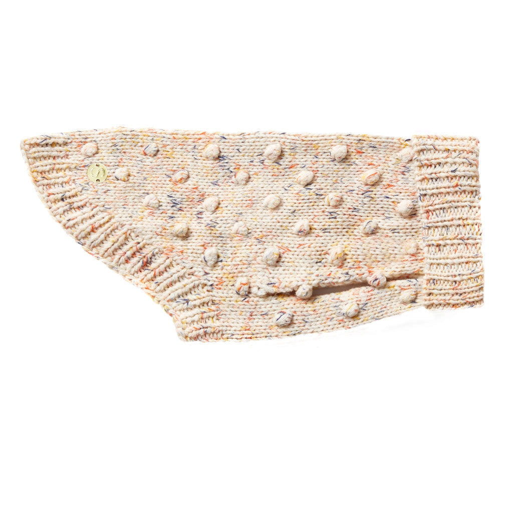 Merino 100% Woolen Dog Jumper Bobble Knit Dog Sweater - Caramel Merino Blend 100% woolen dog Jumper Sebastian Says