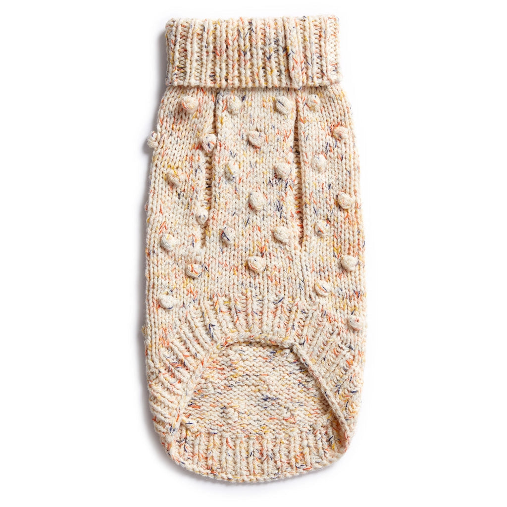 Merino 100% Woolen Dog Jumper Bobble Knit Dog Sweater - Caramel Merino Blend 100% woolen dog Jumper Sebastian Says