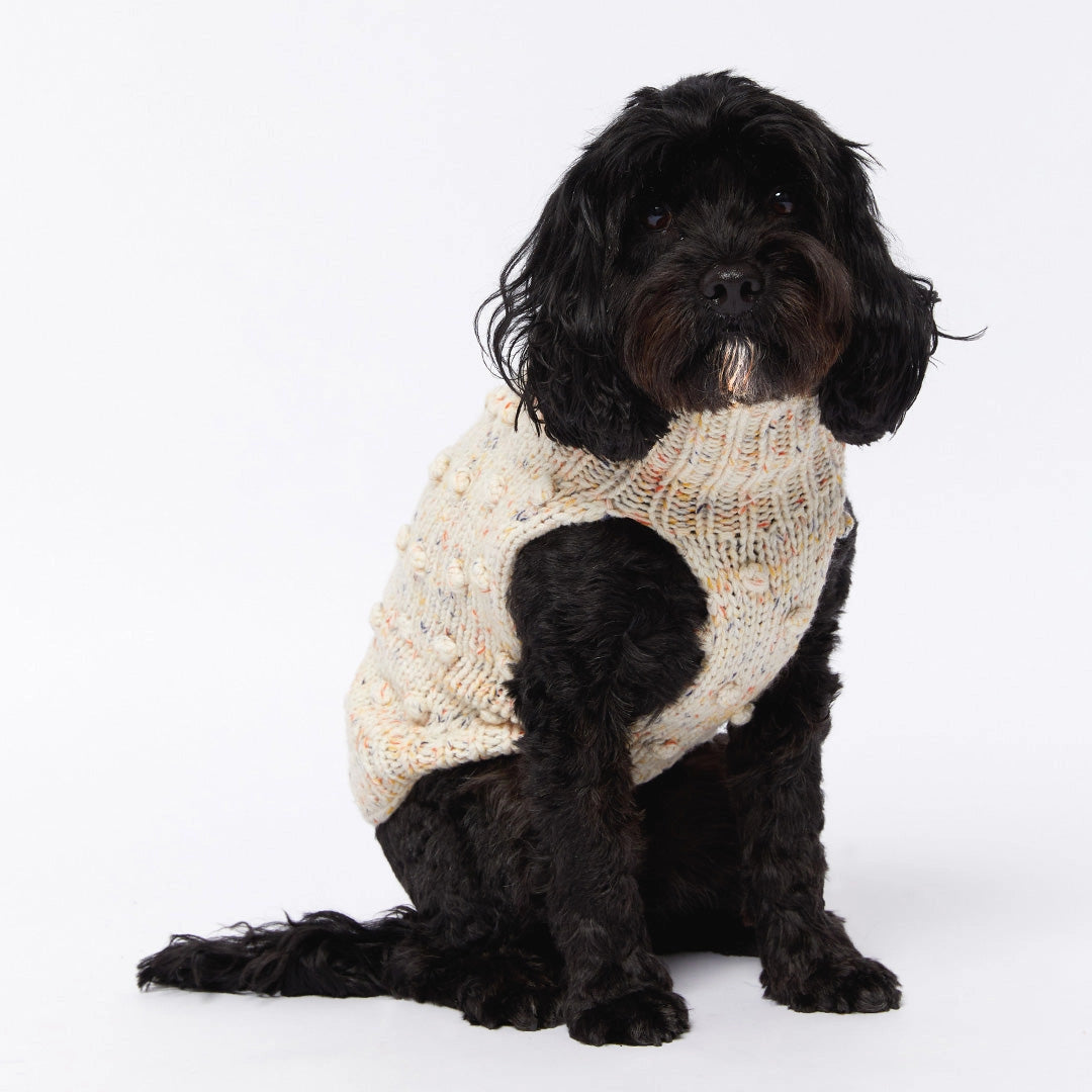 Merino 100% Woolen Dog Jumper Bobble Knit Dog Sweater - Caramel Merino Blend 100% woolen dog Jumper Sebastian Says