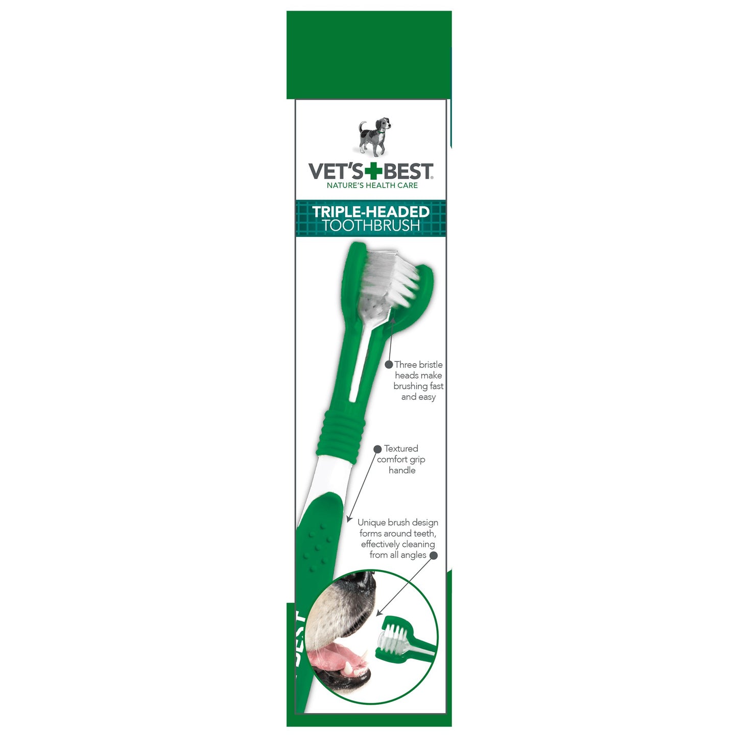 Vet’s Best – Advanced 3-Head Toothbrush Pet Care > Cleaning & Maintenance Vet's Best 3 Head toothbrush