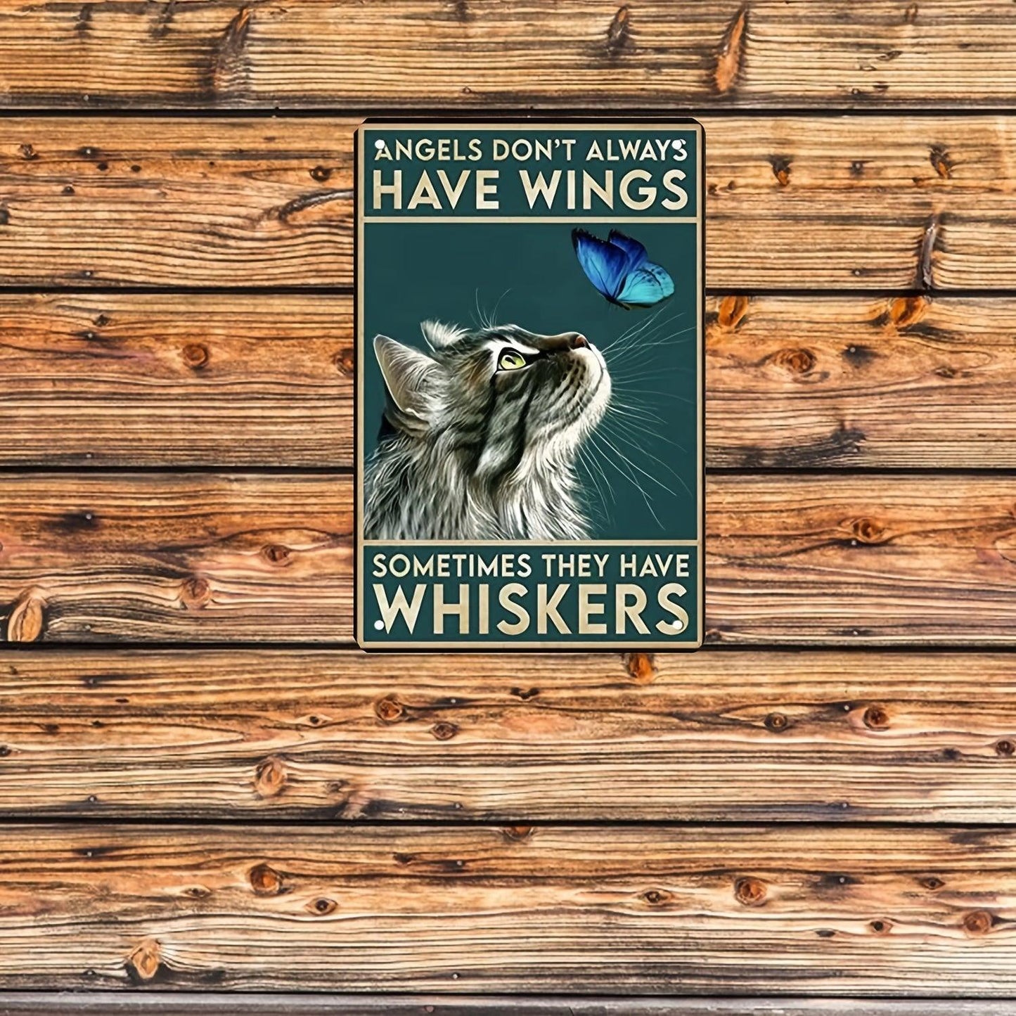 Vintage Tin Sign Angels with Whiskers not Wings customized Luxury Outlets