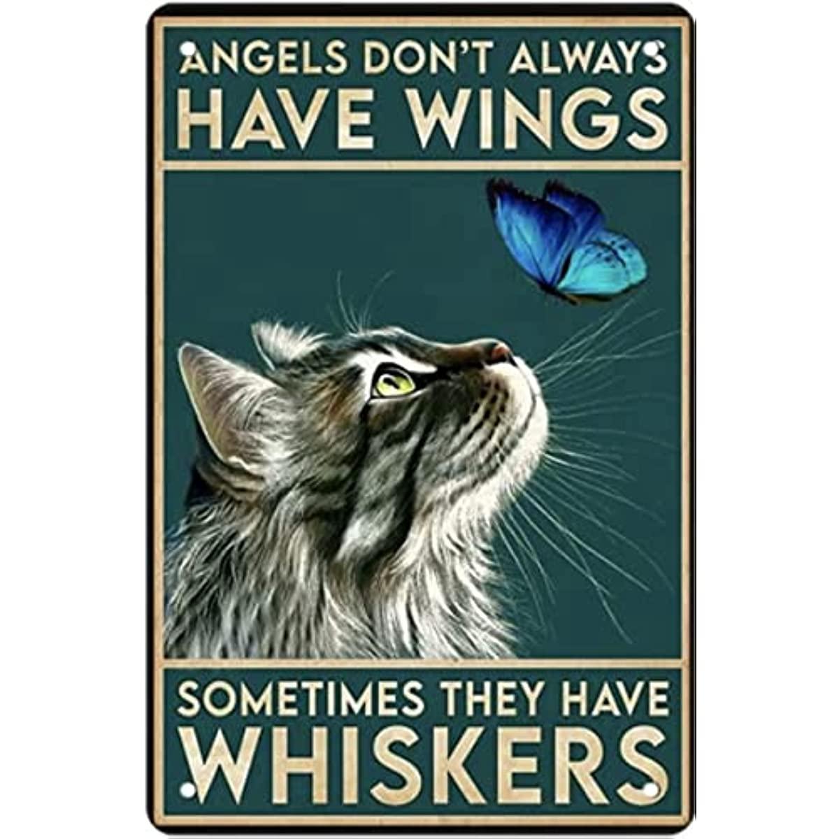 Vintage Tin Sign Angels with Whiskers not Wings customized Luxury Outlets 12x8