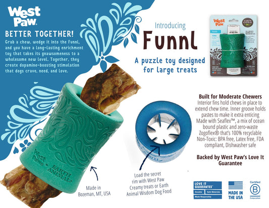 West Paw Funnl Dog Treat & Chew Hiding Toy for Moderate Chewers Treat Holder West Paw Design