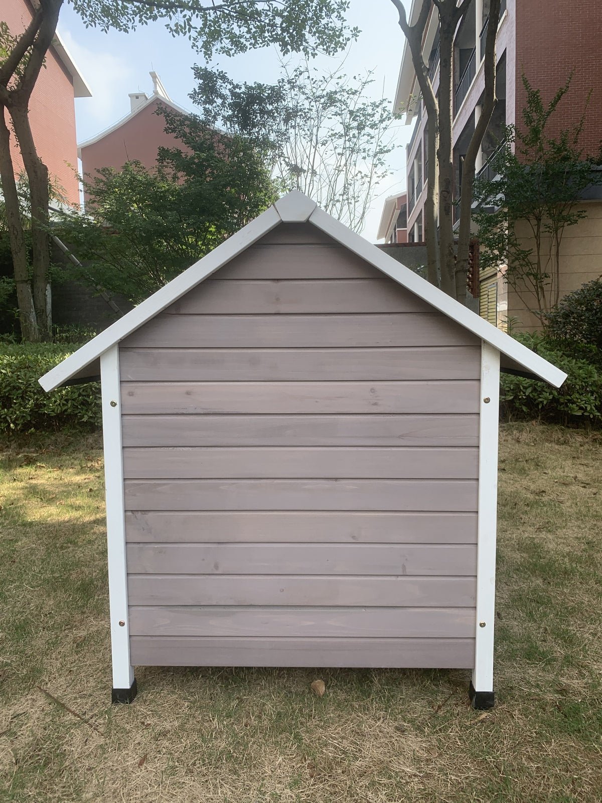 YES4PETS XL Timber Pet Dog Kennel House Puppy Wooden Timber Cabin With Door Grey Pet Care > Dog Supplies > Dog Kennels Woofy and Whiskers