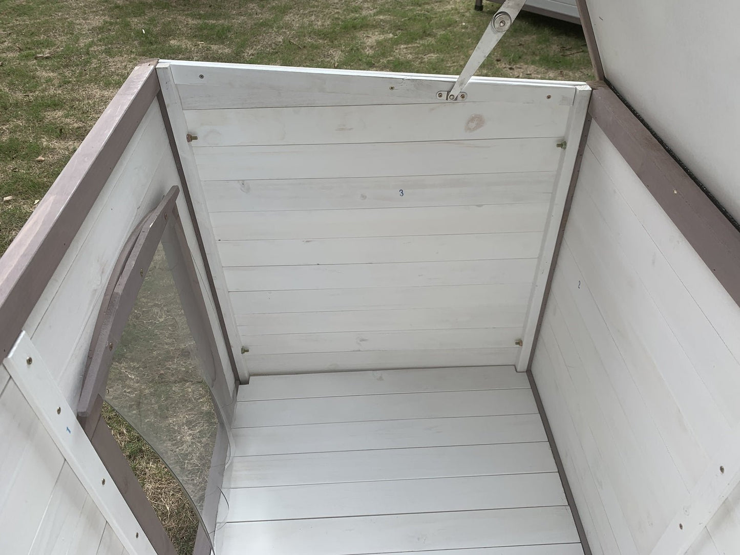 YES4PETS XL Timber Pet Dog Kennel House Puppy Wooden Timber Cabin With Stripe White Pet Care > Dog Supplies > Dog Kennels Woofy and Whiskers