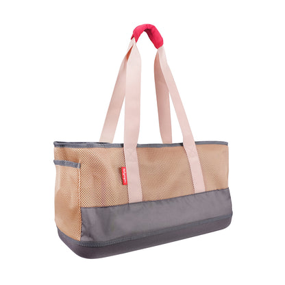 Ibiyaya Light Pet Carrier with Hardshell Base for Dachshunds & Long Pets - Khaki Pet Carrier Ibiyaya