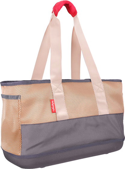 Ibiyaya Light Pet Carrier with Hardshell Base for Dachshunds & Long Pets - Khaki Pet Carrier Ibiyaya