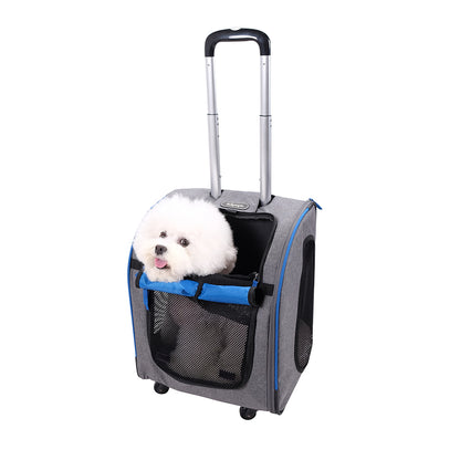 Ibiyaya New Liso Backpack Parallel Transport Pet Trolley- Orange/Brown Pet Carrier Ibiyaya Slate and Sapphire