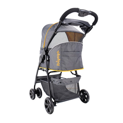 Ibiyaya Cloud 9 Pet Stroller for Cats & Dogs up to 20kg - Mustard Yellow Woofy and Whiskers