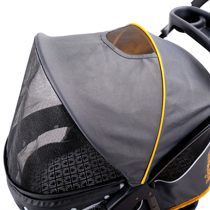 Ibiyaya Cloud 9 Pet Stroller for Cats & Dogs up to 20kg - Mustard Yellow Woofy and Whiskers