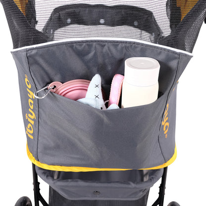 Ibiyaya Cloud 9 Pet Stroller for Cats & Dogs up to 20kg - Mustard Yellow Woofy and Whiskers