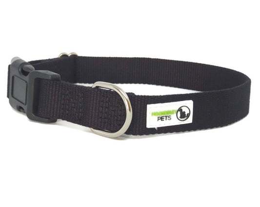 100% Pure Bamboo Fibre Dog Collar Plastic Buckle - Moondidley Pets Large Black Pet Care > Dog Supplies > Dog Apparel Moondidley Black XS