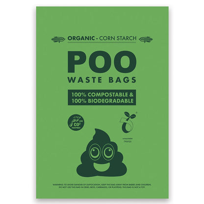 POO 100% Compostable &amp; Biodegradable Waste Bags -60 bags eco friendly biodegradable dog poop bags Mpets