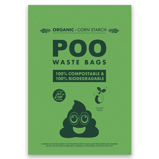POO 100% Compostable &amp; Biodegradable Waste Bags -60 bags eco friendly biodegradable dog poop bags Mpets
