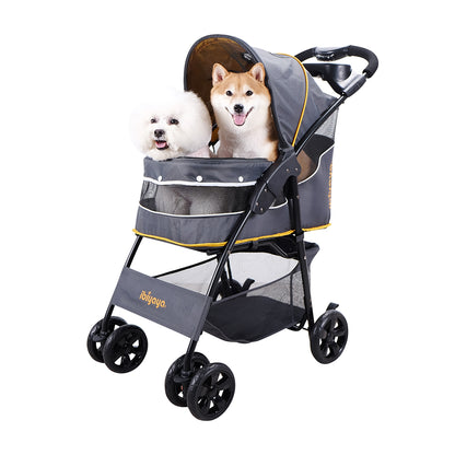 Ibiyaya Cloud 9 Pet Stroller for Cats & Dogs up to 20kg - Mustard Yellow Woofy and Whiskers