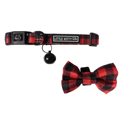 Cat Collar & Bow Tie: Sushi Makes Miso Happy cat collar & Bow Tie Little Kitty Co Plaid to the bone