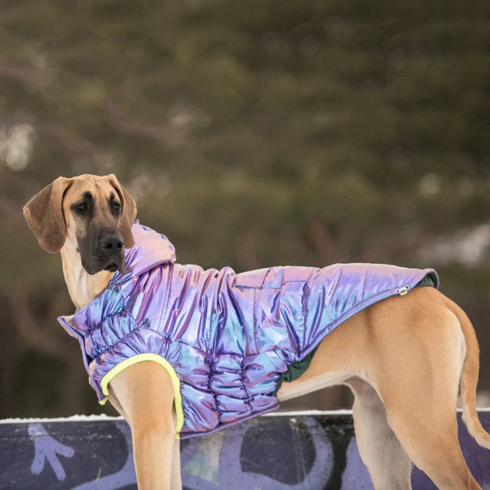 GF Pet Recycled Parka - Camouflage Eco Friendly Pet Coat Woofy and Whiskers XXXXL Iridescent Purple Recycled materials