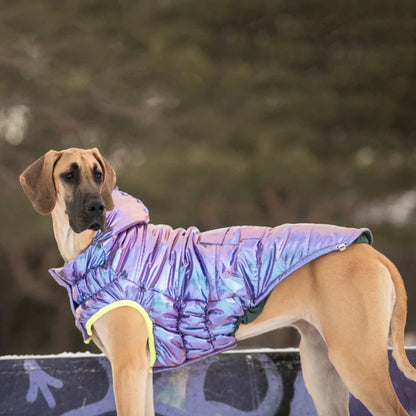 GF Pet Recycled Parka - Camouflage Eco Friendly Pet Coat Woofy and Whiskers XXXXL Iridescent Purple Recycled materials